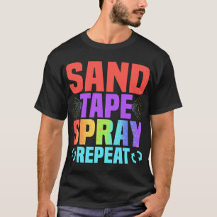 Sand Tape Spray Repeat Auto Body Technician Painte T-Shirt