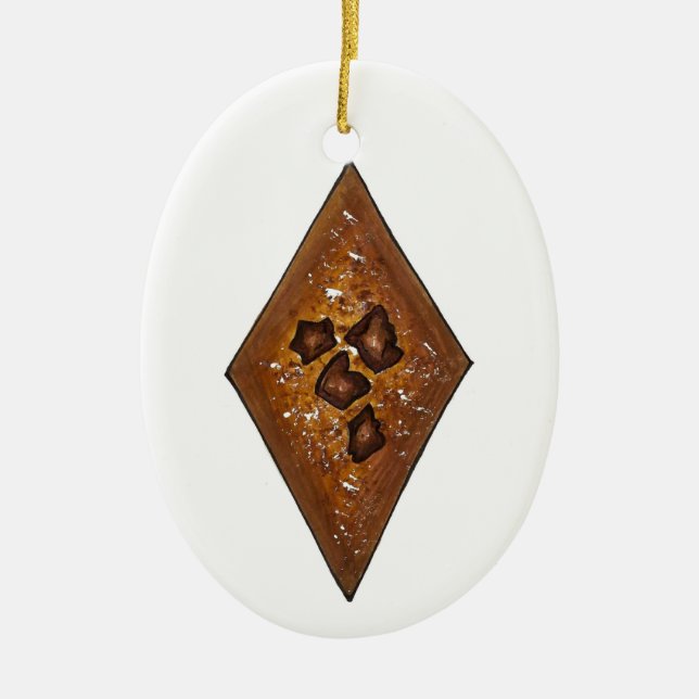 Sand Tart Cinnamon Christmas Holiday Cookie Ceramic Ornament (Front)