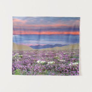 Sand Verbena & Dune Primrose Wildflowers at Sunset Tapestry