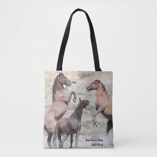 Sand Wash Basin Wild Horses Tote Bag (Front)
