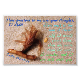 Sand with Psalm 139:17-18 Photo Print