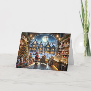 Sanda Claus at toy store Holiday Card