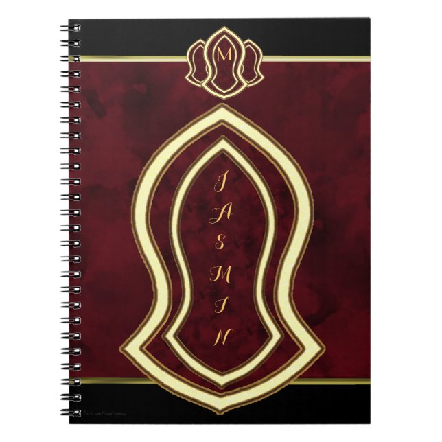 Sandal Of The Prophet (Red) Marble & Gold Notebook (Front)