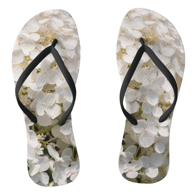 sandal, white flowers thongs (Footbed)