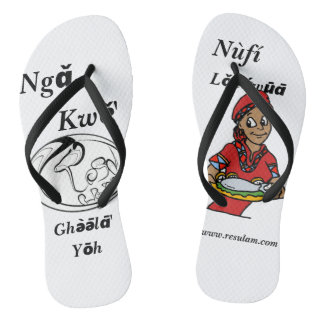 sandale, sandalette, slippers en langue nufi thongs