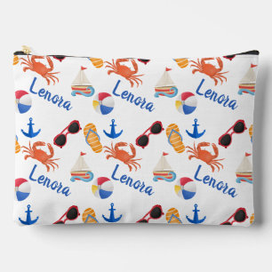 Sandals and Sunglasses Summer Name Accessory Pouch