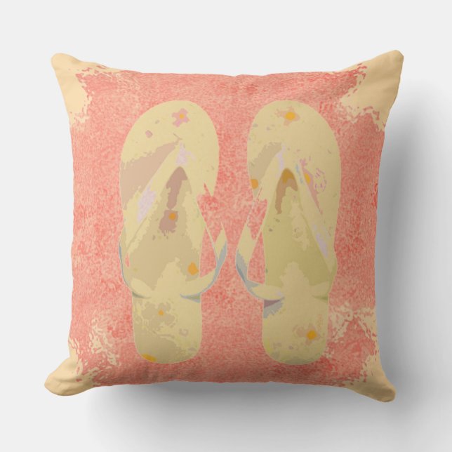 Sandals Flip Flops Yellow and Peach Cushion (Front)