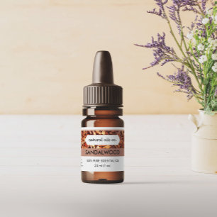 Sandalwood Essential Oils Bottle Packaging Label