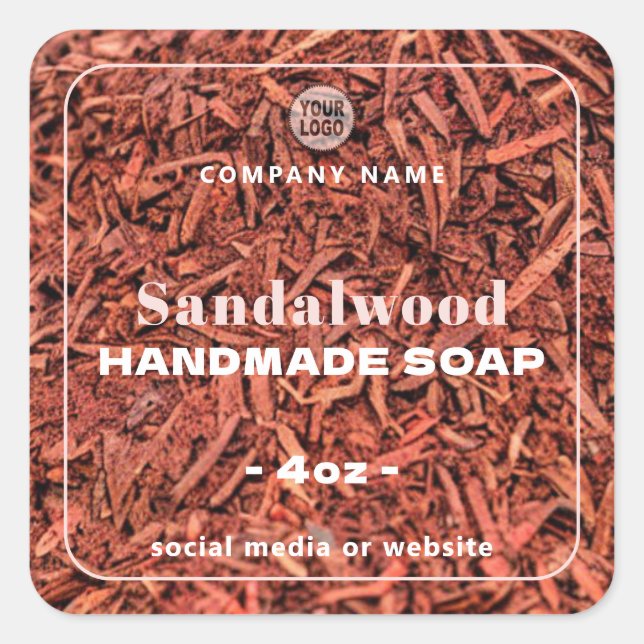 Sandalwood Handmade Soap Square Sticker (Front)