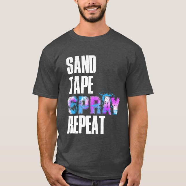 Sandape Spray Repeat for Automotive Car Painter gi T-Shirt (Front)