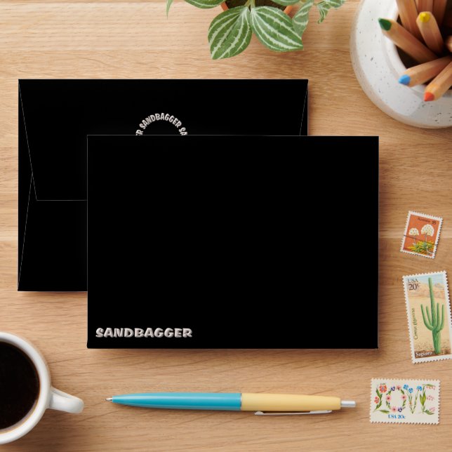 Sandbagger black small envelopes front and back (Desk)