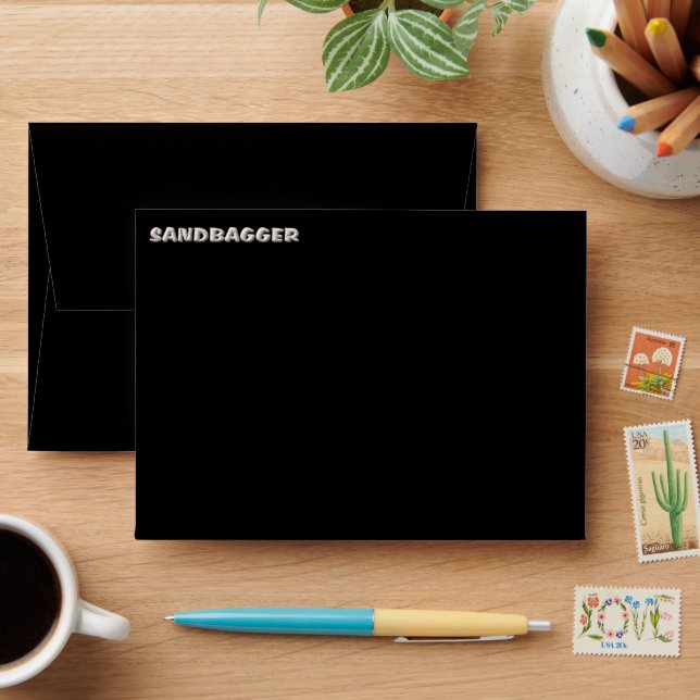 Sandbagger black small envelopes front top (Desk)