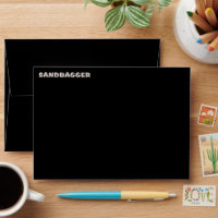 Sandbagger black standard envelopes front top