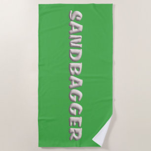Sandbagger green beach towel
