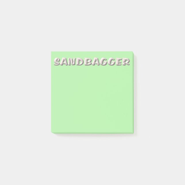 Sandbagger green note pads (Front)