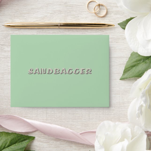 Sandbagger green small envelopes centre (Wedding)