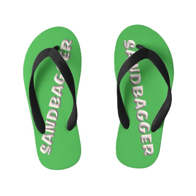 Sandbagger green toddler flip flops (Footbed)