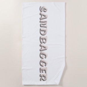 Sandbagger white beach towel