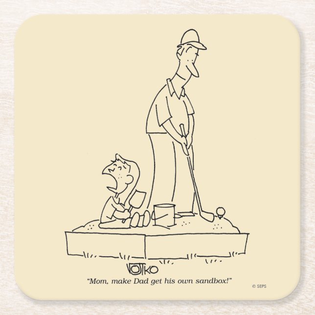 Sandbox Square Paper Coaster (Front)