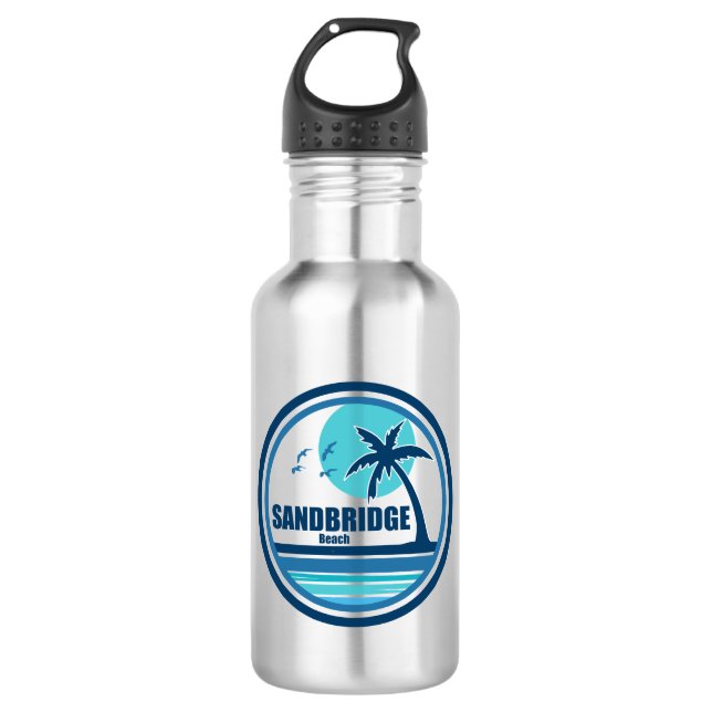 Sandbridge Beach Virginia Palm Tree Birds 532 Ml Water Bottle (Front)