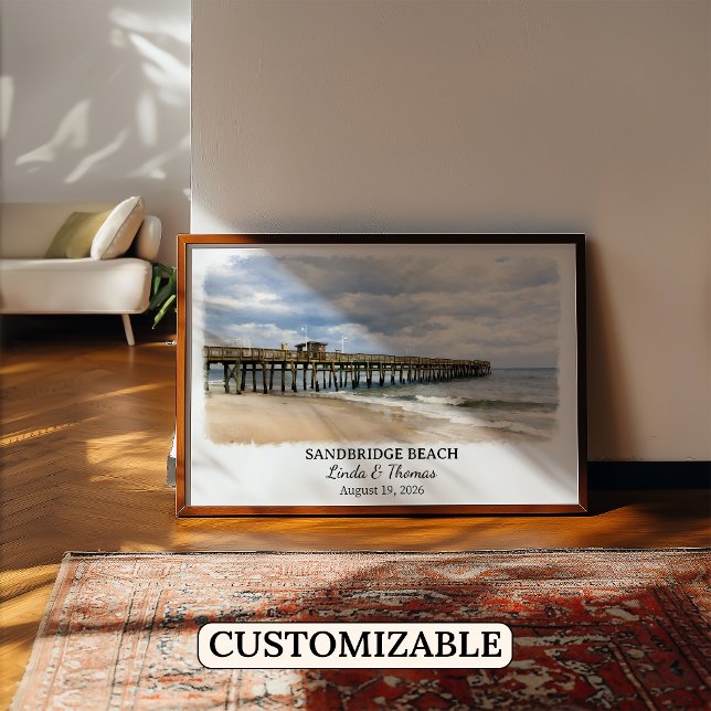 Sandbridge Beach Virginia Poster, Watercolor, Cust Poster (Creator Uploaded)