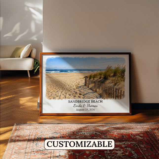 Sandbridge Beach Virginia Poster, Watercolor, Cust Poster (Creator Uploaded)
