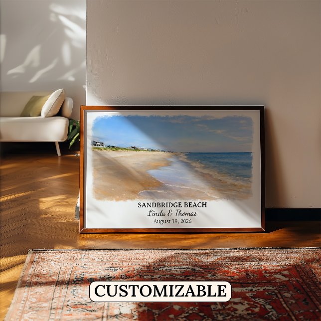 Sandbridge Beach Virginia Poster, Watercolor, Cust Poster (Creator Uploaded)