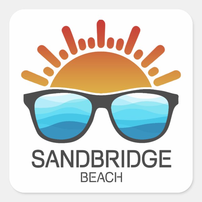 Sandbridge Beach Virginia Sunglasses Square Sticker (Front)