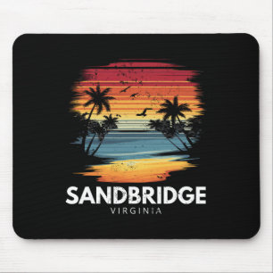 Sandbridge Beach Virginia Surfboard Surfing Vintag Mouse Pad