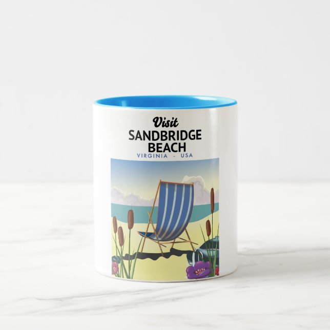 Sandbridge Beach Virginia USA, Two-Tone Coffee Mug (Center)