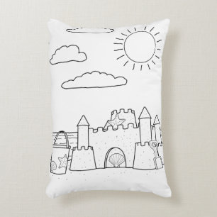 Sandcastle Adult Colouring Pillow