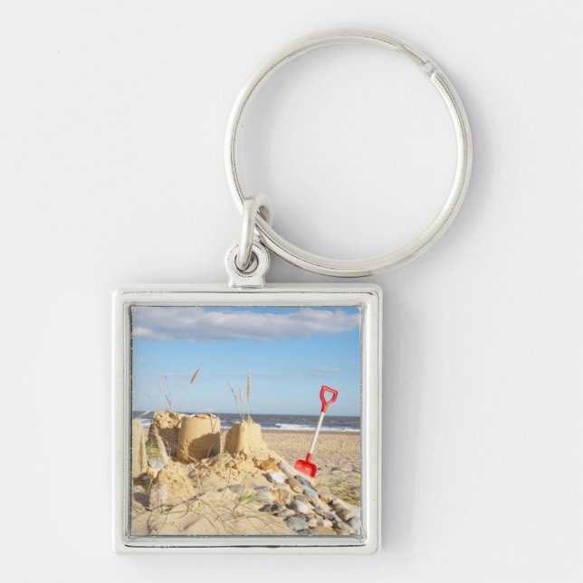 Sandcastle At Beach Key Ring (Front)