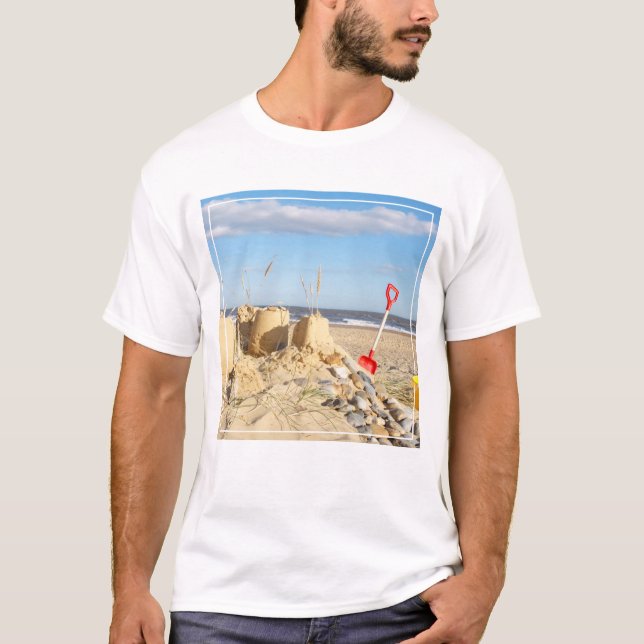 Sandcastle At Beach T-Shirt (Front)