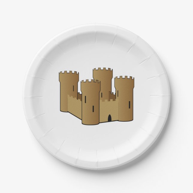 Sandcastle Beach Theme Party Paper Plates (Front)