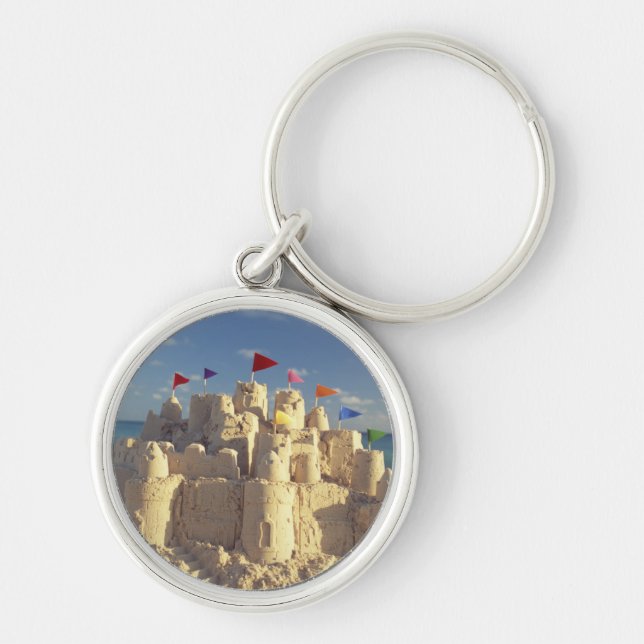 Sandcastle On Beach Key Ring (Front)