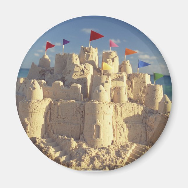 Sandcastle On Beach Magnet (Front)
