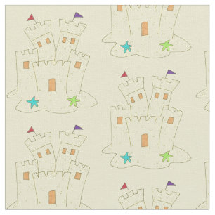Sandcastle Sand Castle Beach Summer Sea Shore Fabric