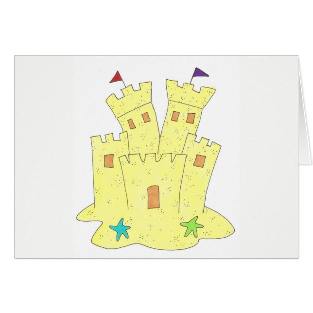 Sandcastle Sand Castle Starfish Shells Beach Ocean (Front Horizontal)