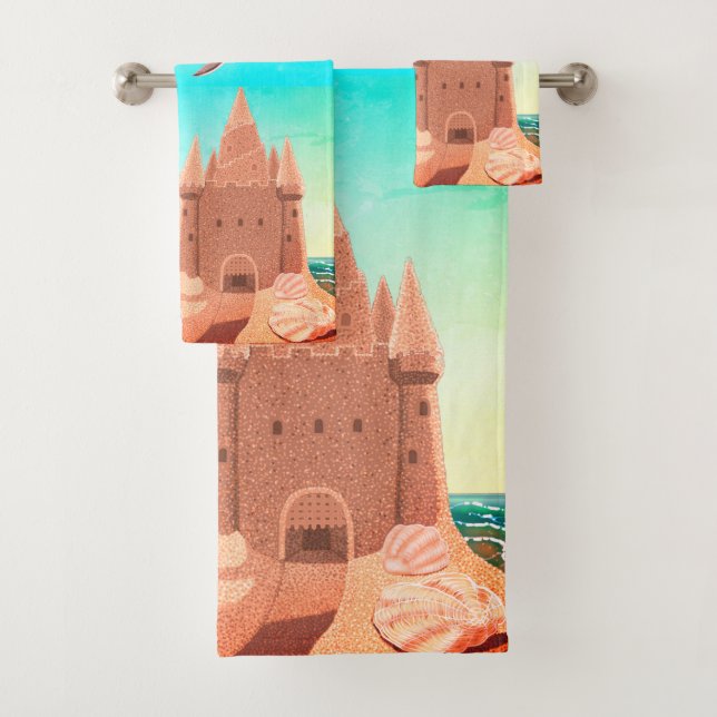 Sandcastle Seagull towel set (Insitu)
