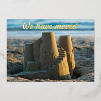 Sandcastle We have Moved Funny Moving Announcement