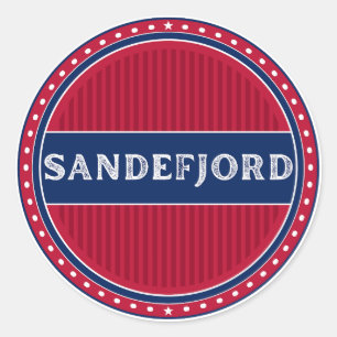 Sandefjord City Pride Emblem – Norwegian Identity Classic Round Sticker