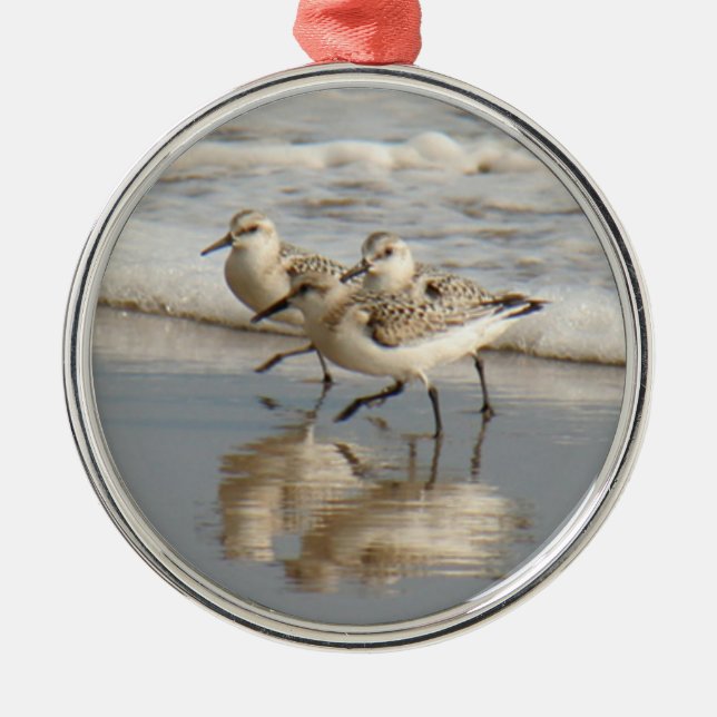 Sanderling Shorerunners Metal Ornament (Front)