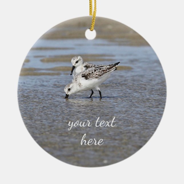Sanderlings Ceramic Ornament (Front)