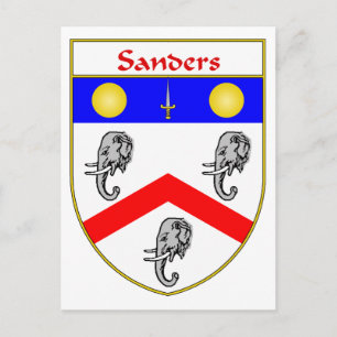 Sanders Coat of Arms/Family Crest Postcard