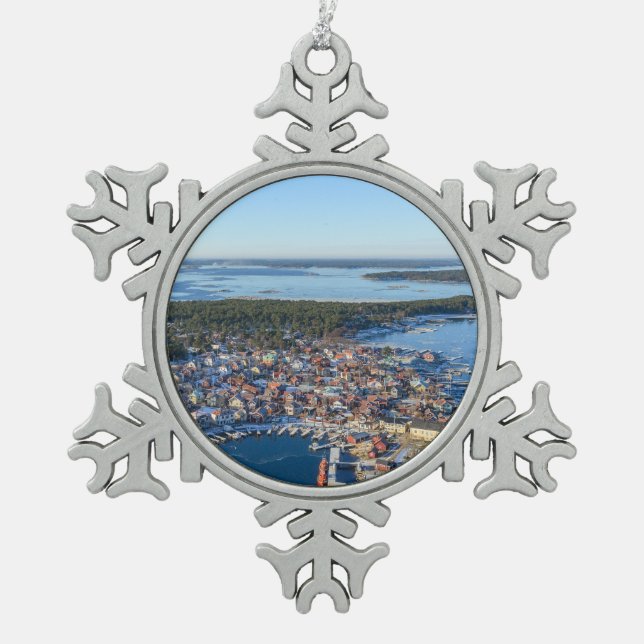 Sandhamn, Stockholm archipelago, Sweden Snowflake Pewter Christmas Ornament (Front)