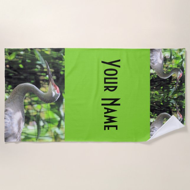 Sandhill crane beach towel (Front)