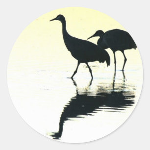 Sandhill Crane Birds Wildlife Animals Classic Round Sticker