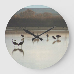 Sandhill Crane Birds Wildlife Animals Clock
