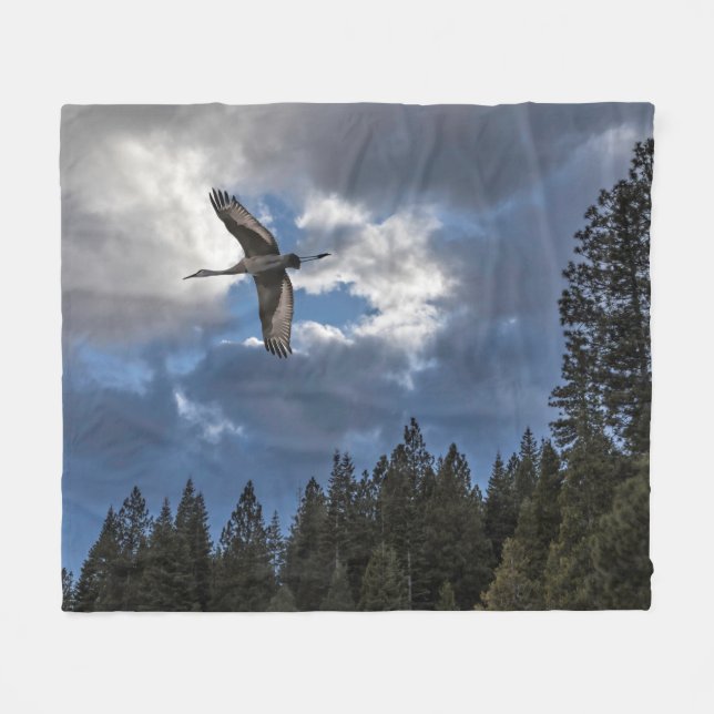 SANDHILL CRANE FLEECE BLANKET (Front (Horizontal))