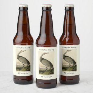 Sandhill Crane from Audubon's Birds of America Beer Bottle Label